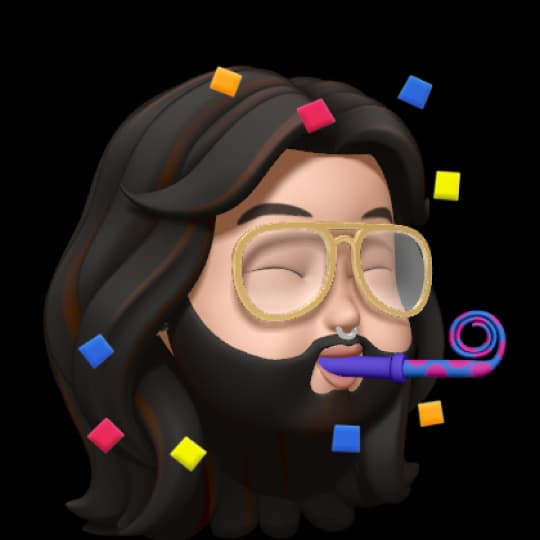 Enzo memoji with confetti